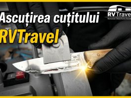 Ascuțirea cuțitului RVTravel de către un meșter artizan
