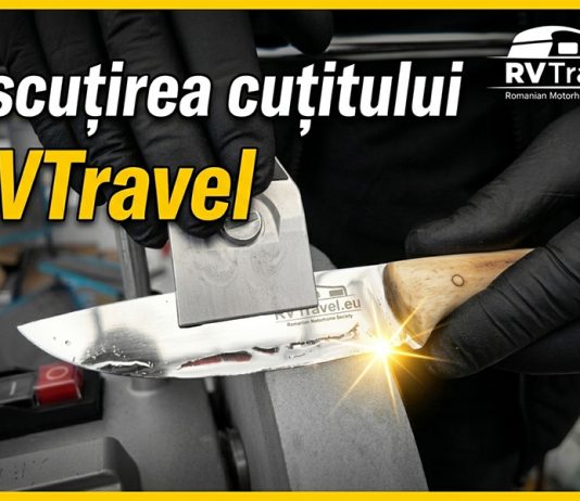 Ascuțirea cuțitului RVTravel de către un meșter artizan