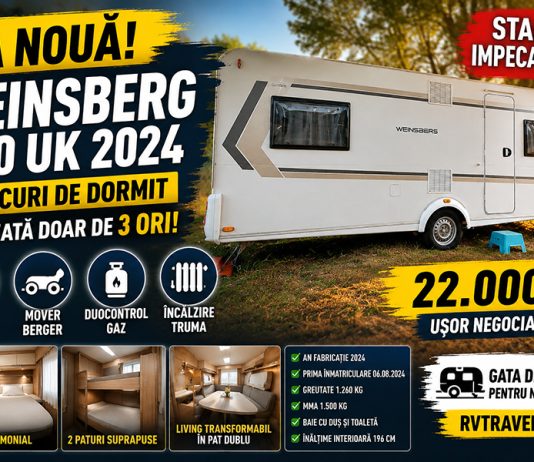 Rulotă Weinsberg 550 UK 2024 de vânzare | 6 locuri | Mover Berger | RVTravel 🏕️